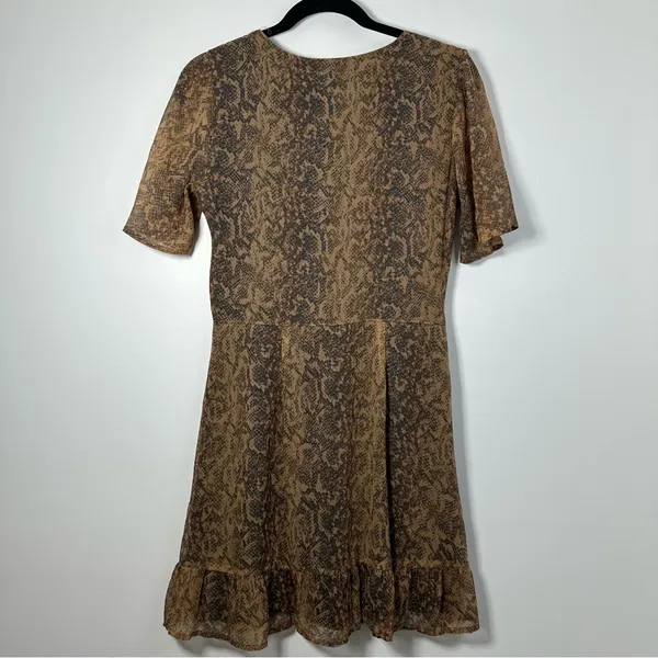 Abercrombie & Fitch Women’s Snake Skin Print Button-Up Mini Dress Size S - Image 3