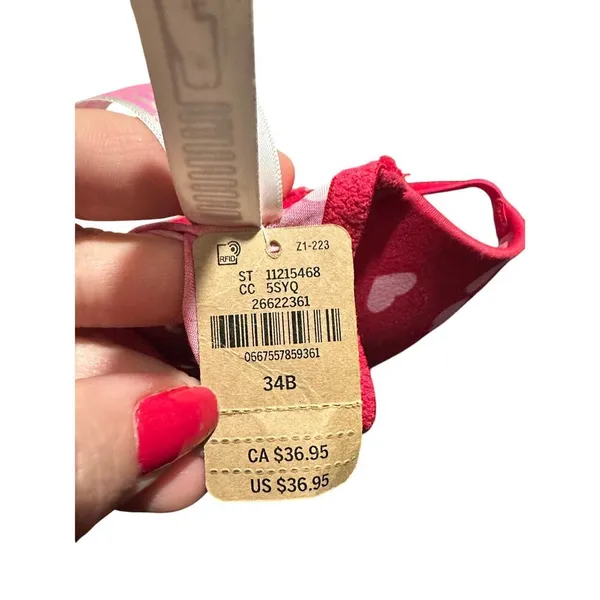 Victoria's Secret Sexy Push up Bra red with hearts 34B - Image 4