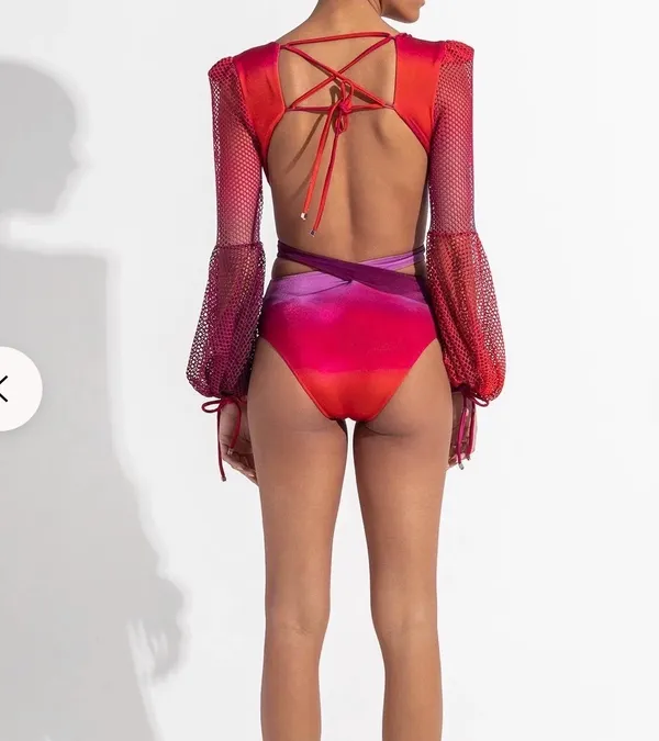 Twistwave Mesh Monokini Purple - Image 2