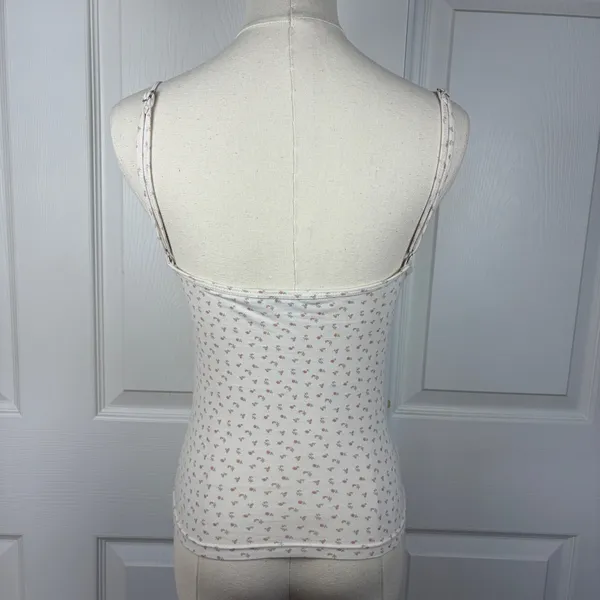 Brandy Melville white floral tank top - Image 2