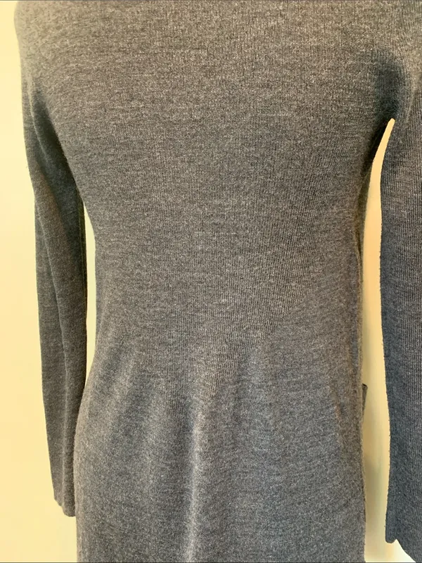 LOFT Women’s XXS Petite Charcoal Gray Longline Button Up V-Neck Cardigan Sweater - Image 6