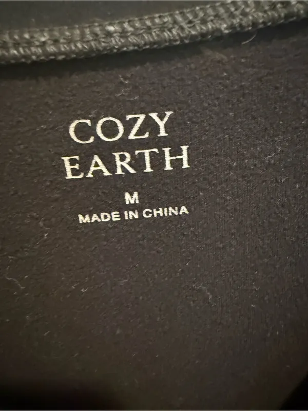 COZY EARTH Women’s Brushed Bamboo Cotton Crewneck Pullover Top Black - Image 4