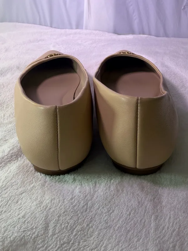Giani Bernini Blush Nude Pointed-Toe Flats with Gold Hardware - Image 6