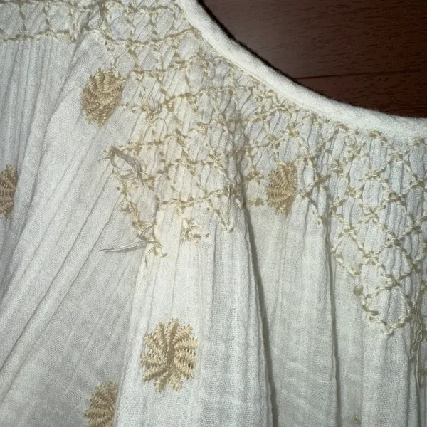 Free People NWT $168 Ivory Aldous Embroidered Button Front Raw Seaming Set S - Image 10