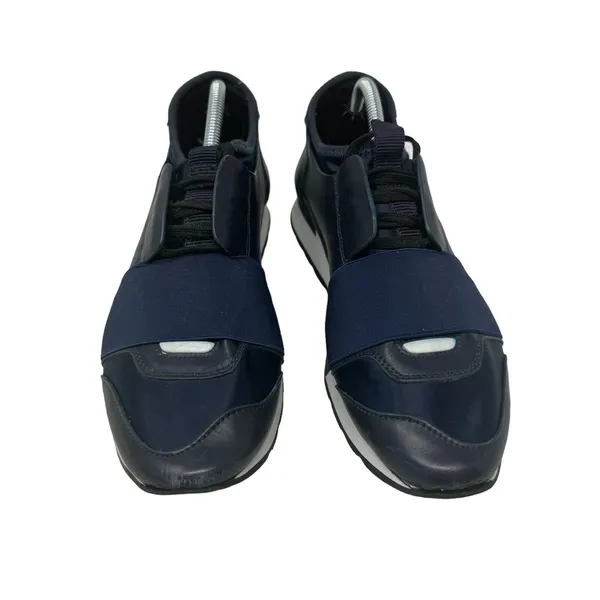 Balenciaga Race‎ Runners Navy Blue Leather Mesh Shoes Low Top Womens 38 US 7.5-8 - Image 2