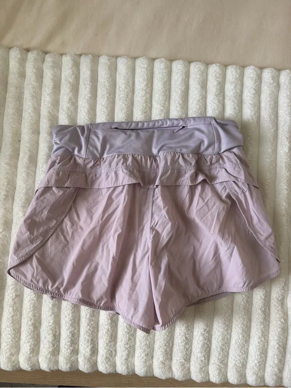 Fabletics Lavender Athletic Fold-Over Waist Shorts - Image 5