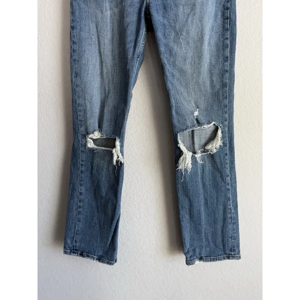 Abercrombie & Fitch Women's 24/00 Distressed The‎ Ankle Straight High Rise Jeans - Image 3