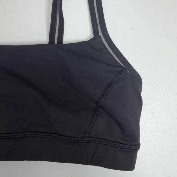 Lululemon Size 6 Straight Up Sports Bra Black Luxtreme Wicking Stretch Yoga Logo - Image 5