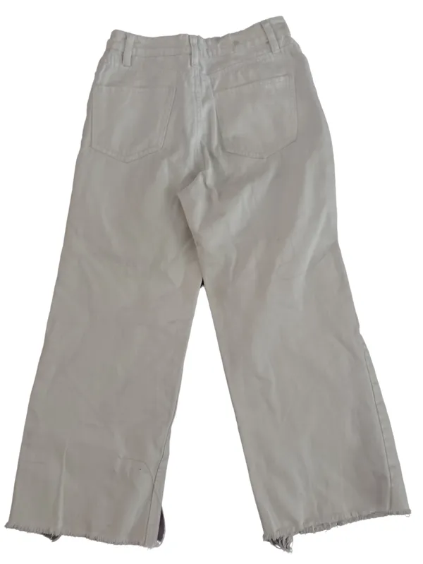 refuge Wide-Leg Distressed Jeans in White - Image 2