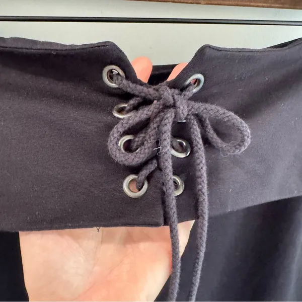 The Range NYC Black Cropped Wide Leg Lace Up‎ Waist Pants Size XS - Image 2