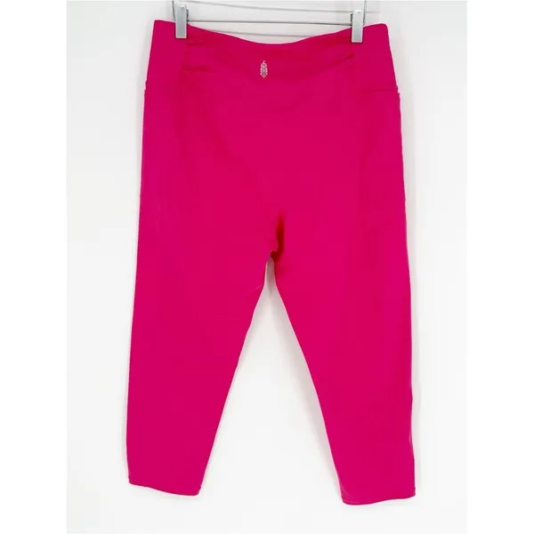 Free People Movement Breath Easy Cropped‎ Leggings Women's Size L Pink - Image 3