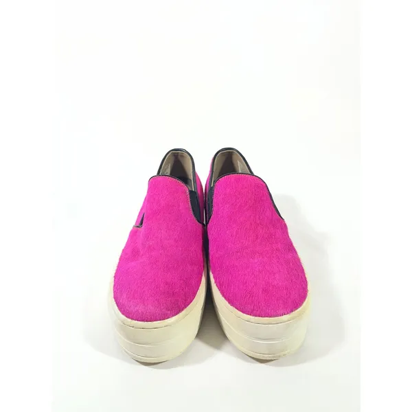 Skechers Rise Fit‎ Pony Hair Platform Sneakers Slip On Women 7 Hot Pink Fluffy - Image 3