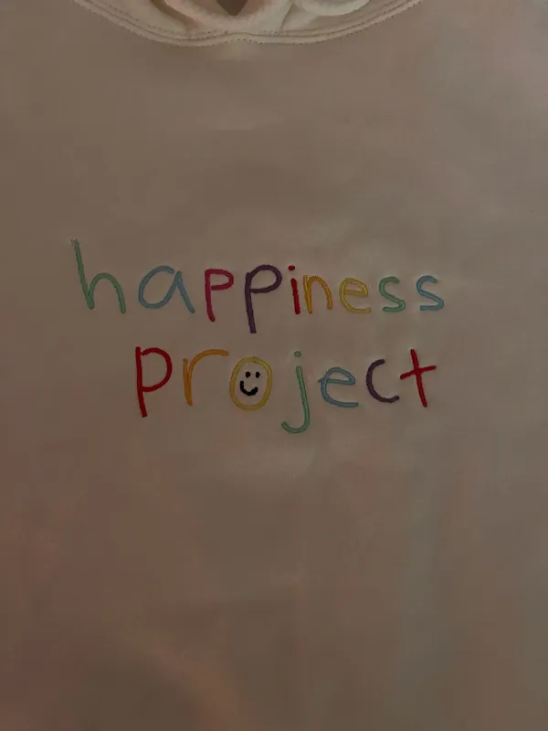 Happiness Project Hoodie White - Image 2