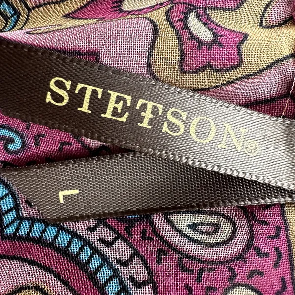 Stetson Blouson Dress Printed Collared V Neck 3/4 Sleeve Pink Multicolor Large - Image 3