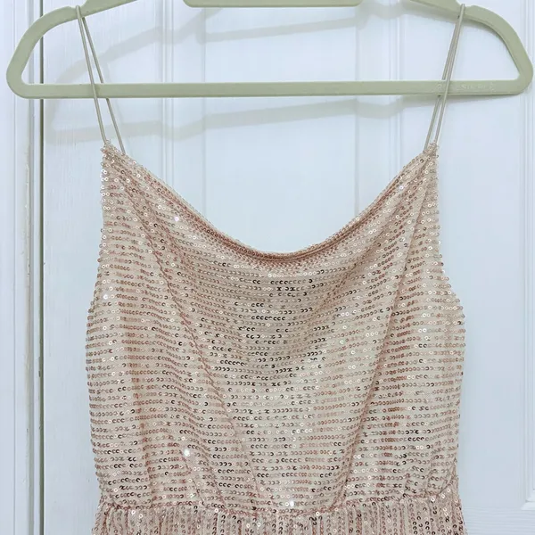 D&M Sequin Gold Romper Size M - Image 5