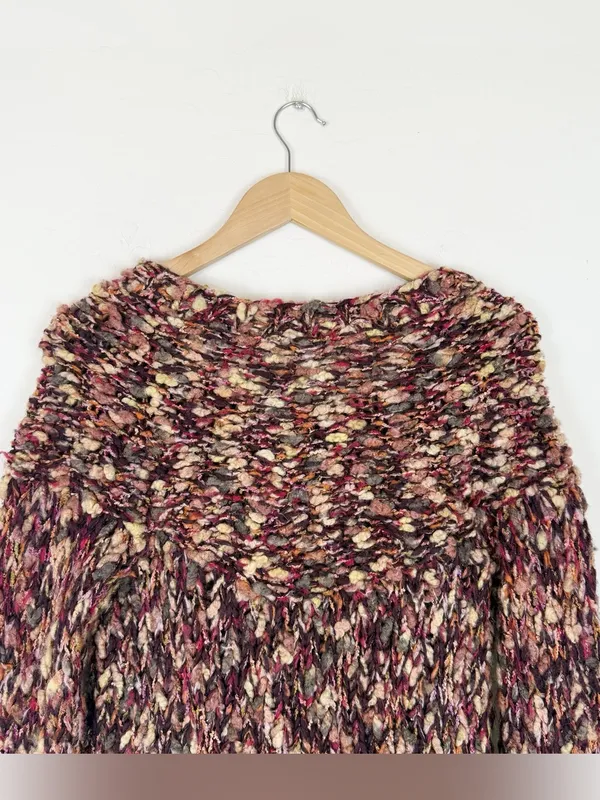 HWR Anthropologie Sweater Multicolor Wool Blend Chunky Knit Cardigan - Image 5