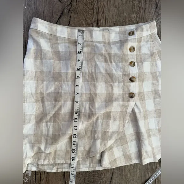 Madewell Linen-Blend Tulip-Hem Mini‎ Skirt Undyed Edition Women’s Size 10 - Image 6