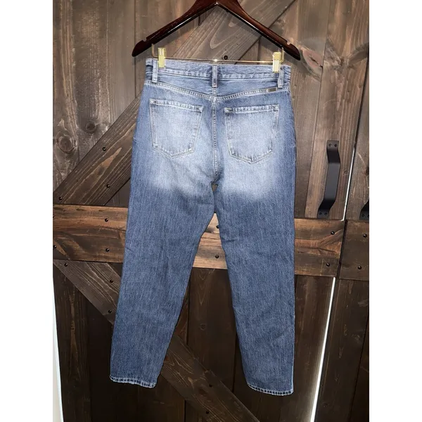 Kancan Women's Sz 7 27 Jeans Distressed Button Fly‎ High Rise Blue Raw Hem Denim - Image 4