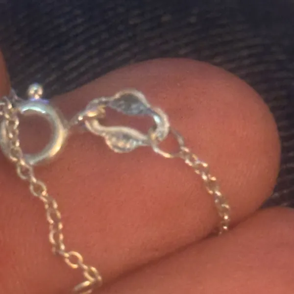 Vintage dainty sterling silver sideways cross necklace - Image 2