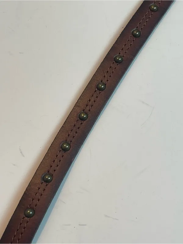 Source Unknown Vintage Brown Genuine Leather Belt Studded Detail Boho Western Style Size XL - Image 3