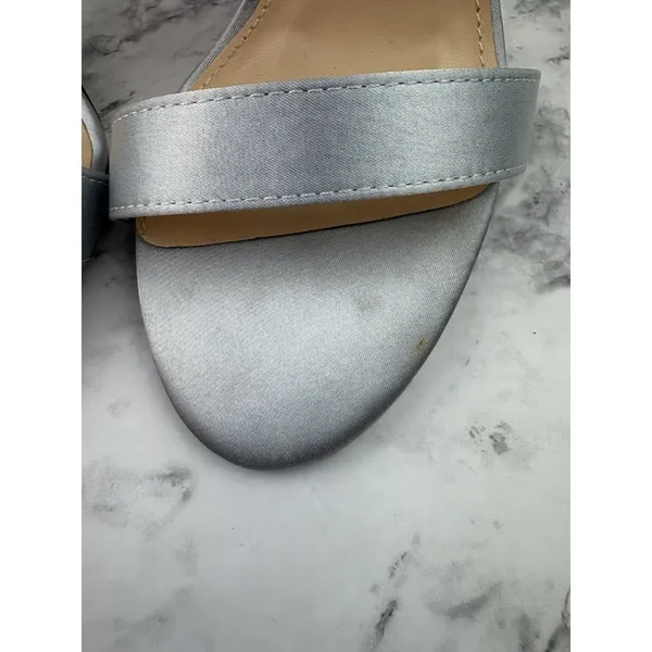 *Lulus Dannah Embellished Silver Ankle Strap Wedding Bride Prom Party - Image 16