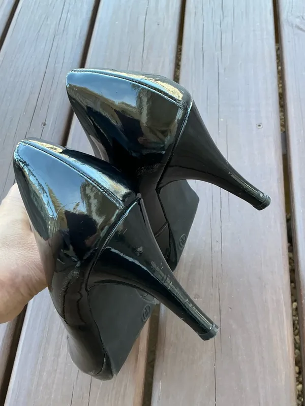 Merona Patent Leather Peep-Toe High Heels in Black🖤 - Image 5
