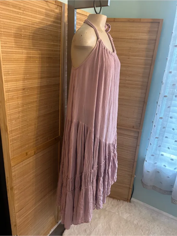 Free People Bare it All Lavender purple Maxi Dress boho hippie woman’s medium - Image 2