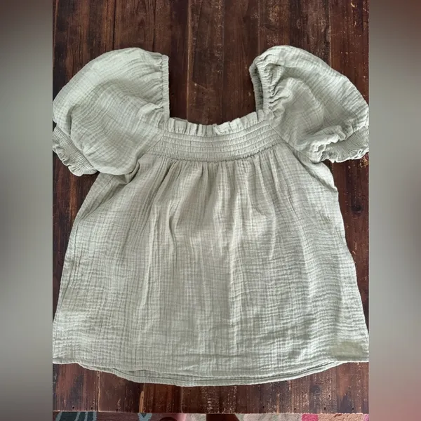 J.Crew Squareneck puff-sleeve soft gauze top - Image 3