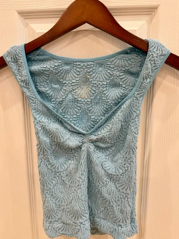 Free People Cami Love Letter Blue M/L - Image 2