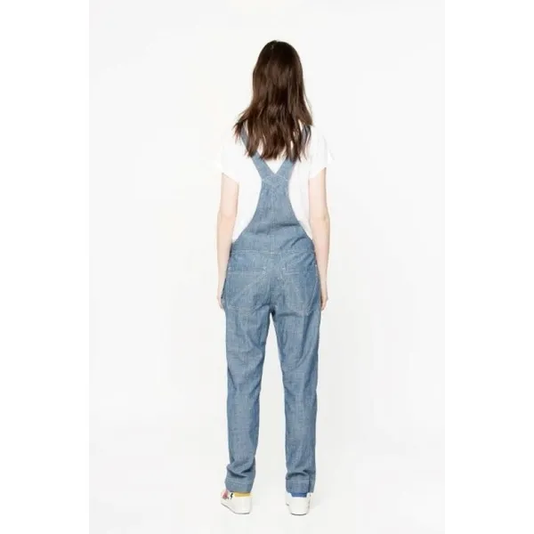 Zadig & Voltaire Sidney Patch Denim Overalls Size Small Blue Chambray Stripe - Image 2
