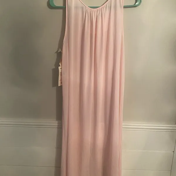 Shadowline NWT Small S M Vintage Nightgown Pink V-neck - Image 3