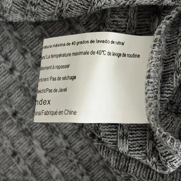 Womens Gray Ribbed Knit V-Neck Puff Sleeve Blouse Size Large NWT Grandmacore Top - Image 11
