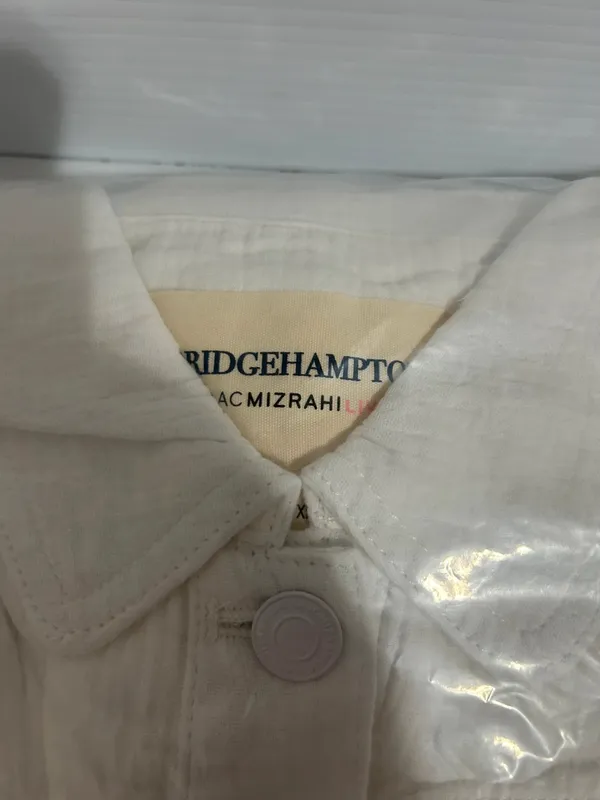 isaac mizrahi live bridgehampton cotton gauze jacket bright white size xl - Image 3