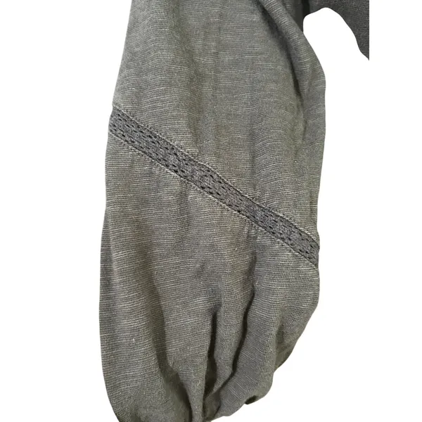Canyon Retreat dark grey linen blend midi dress medium modest - Image 7