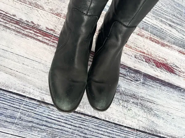 Franco Sarto Black Knee High Leather Boots “Cristo” Wide Shaft - Image 2