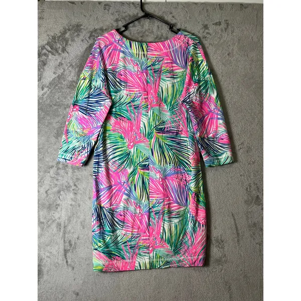 Lilly Pulitzer Scarlett Macaw Tropical Pink Shift Dress Large Resort Vacation‎ - Image 3
