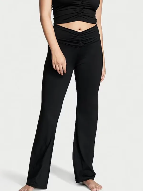 Victoria’s Secret Black Ruched-Waist Flared leggings - Image 2
