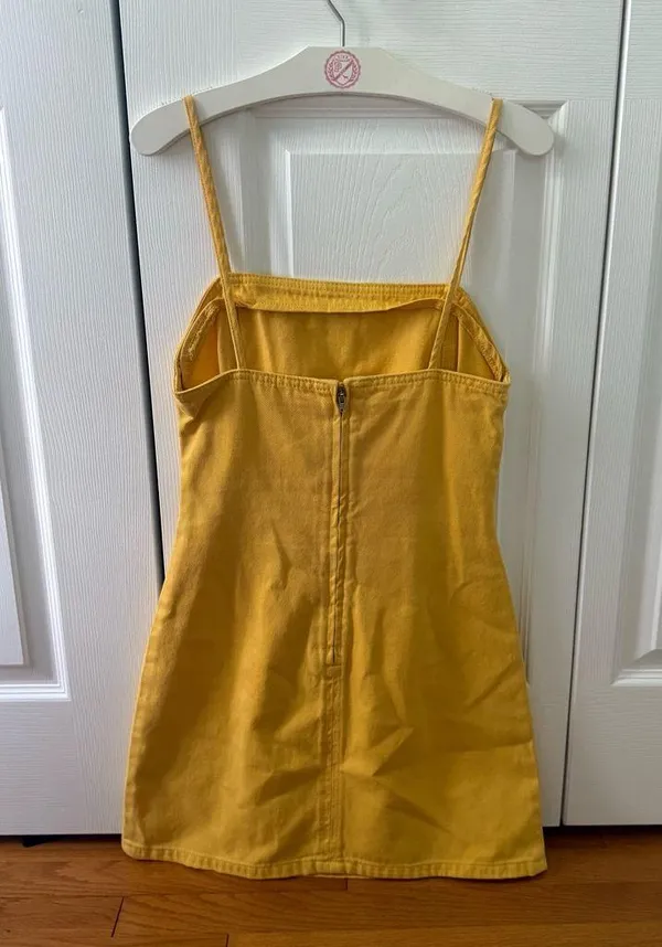 Urban Outfitters BDG Gold/Yellow Denim Mini Dress - Image 3