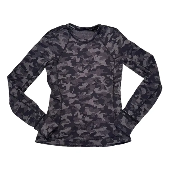 Lululemon Runderful Long Sleeve Women‎ 6 Camo Excellent Long Sleeve Training Top - Image 2