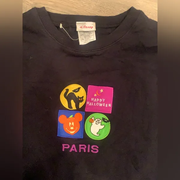 Halloween Mickey Pumpkin Cat Embroidered Size L/XL Women's Halloween NWOT - Image 2