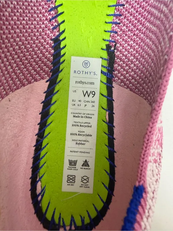 Rothy’s The Point Pink Plaid Limited Edition Breast Cancer Women’s Sz 9w - Image 6