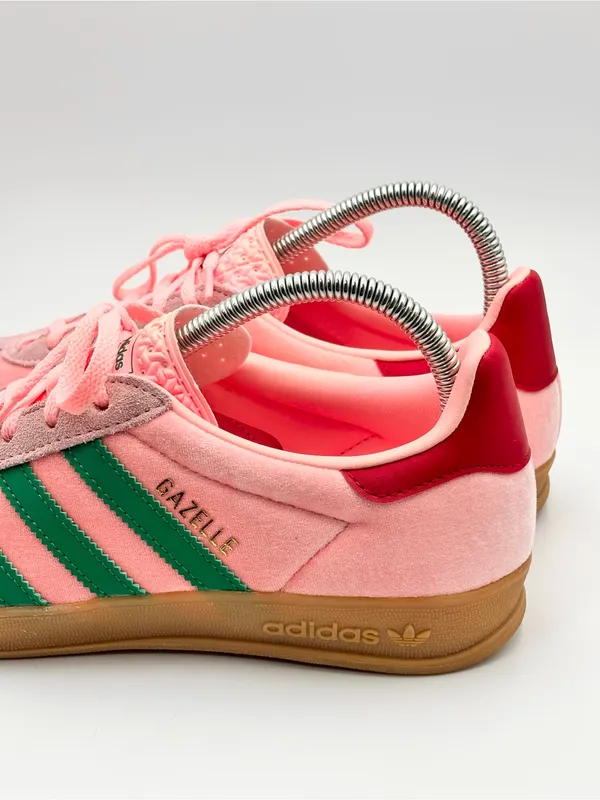adidas Originals Gazelle Indoor W Glow Pink Court Green Gum Women Casual JI2713 - Image 5