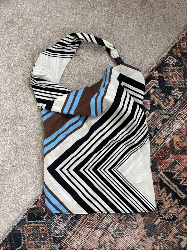Zara Draped Halter Striped Cotton Top - Image 2