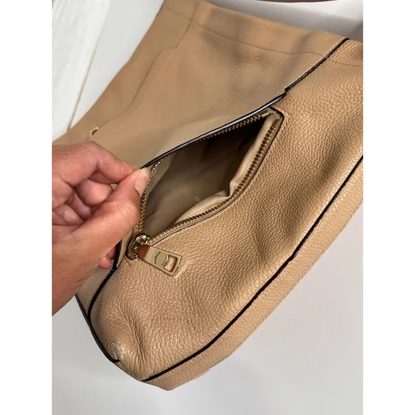 Coach Pebbled Leather Scout Hobo Shoulder Bag Tan Beige Gold Tone Hardware - Image 13