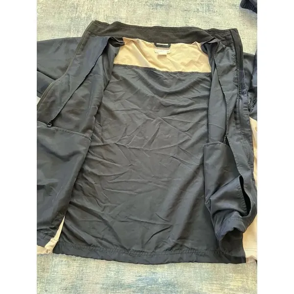 Cutter & Buck Dark Navy Blue and Cream Color Block Light Jacket Women's L - Image 3