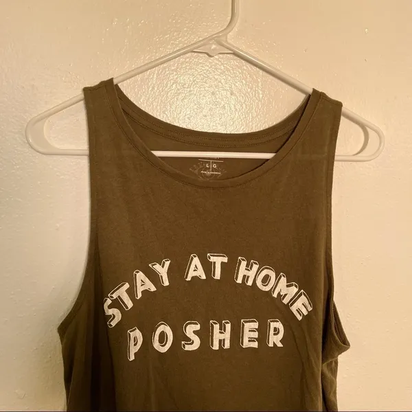 Oscilatey Old Navy Women's Size Large Tank Top Stay At‎ Home Posher Dark Green - Image 3