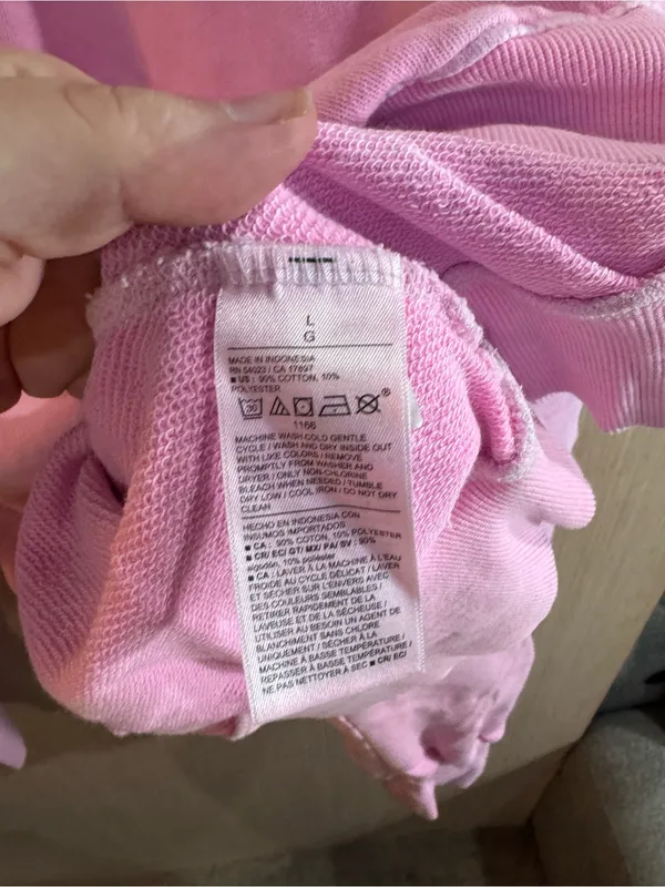 Old Navy SoComfy Terry Pink Crewneck Classic Length Sweatshirt Size Large - Image 3