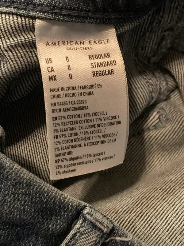 American Eagle Curvy Super High Rise Jeans Womens 0 -26x31 Blue Baggy Wide Leg - Image 5
