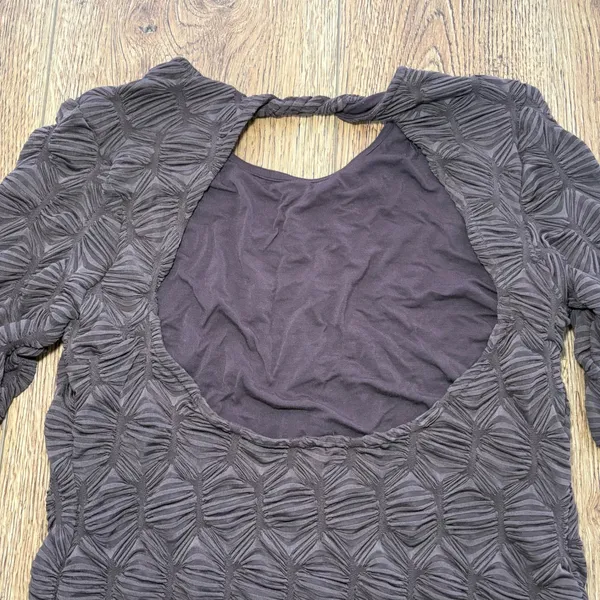 Free People Paulie Mini Dress Open Back Stretch Geometric Brown Size‎ Medium - Image 12