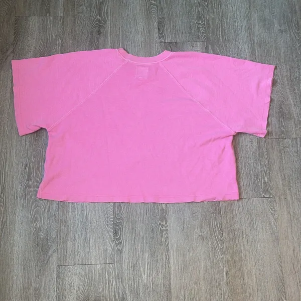 aerie Short Sleeve Thermal Tee in Hot Pink - Image 5